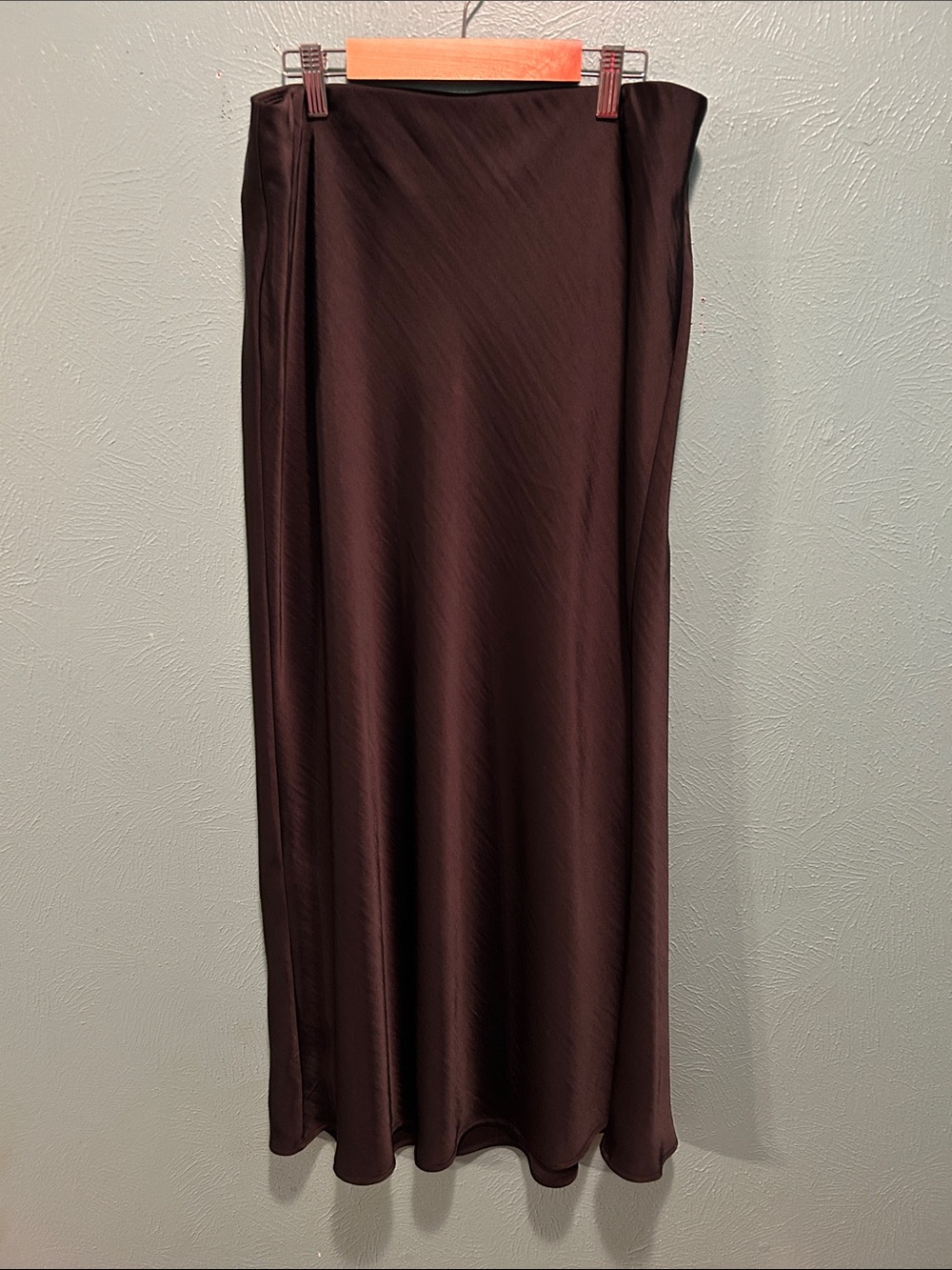 a new day Brown Satin A-Line Maxi Skirt